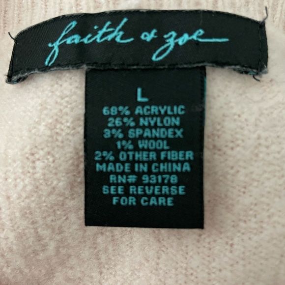 Faith & Zoe Wool Blend Colorblock Sweater Cozy Pullover Crewneck Large - Picture 7 of 7